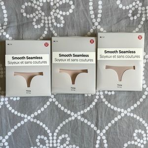 NWT Lululemon smooth seamless thong size m in misty shell pack of 3